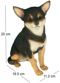 Chihuahua assis en résine 24 cm