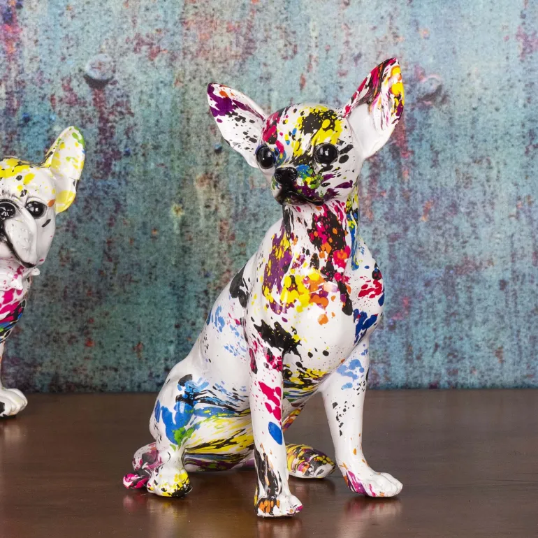 Chihuahua en résine Graffiti (Tâches de peinture)