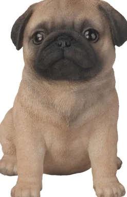 Chiot carlin en résine 16 cm