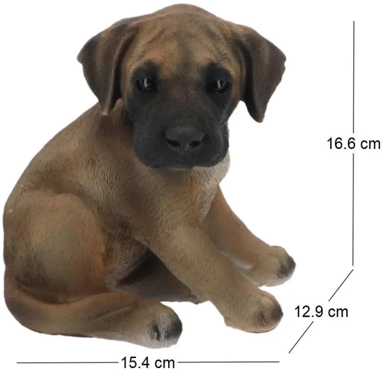 Chiot dogue allemand assis en résine