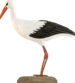 Cigogne en bois sculptée à la main 16 x 6.5 x 21 cm