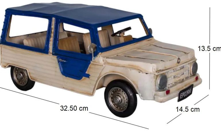 Citroen Mehari en fer blanc et bleu
