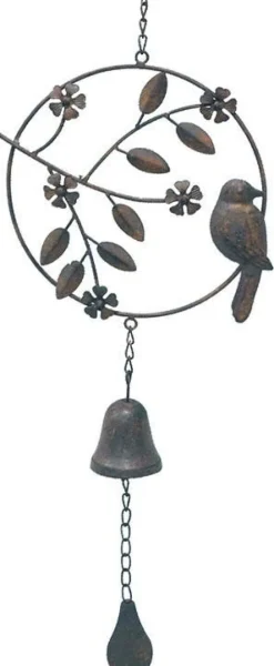 Cloche de jardin avec oiseau 24x6x70cm