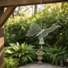 Cloche de jardin papillon blanc patiné