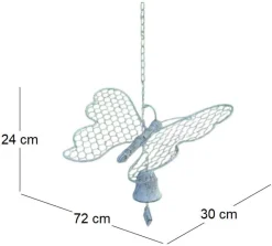 Cloche de jardin papillon blanc patiné