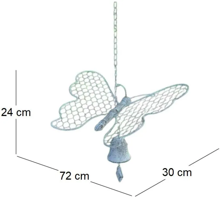 Cloche de jardin papillon blanc patiné