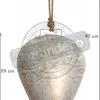 Cloche Edelweiss en métal blanchi (26 cm)