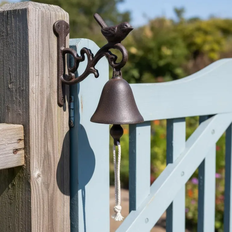 Clochette de jardin oiseau en fonte
