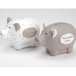 Cochon tirelire Ma première tirelire (Taupe)