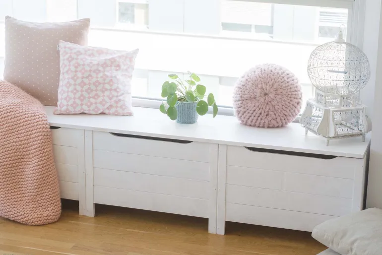 Coffre de rangement en pin 85L