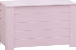 Coffre de rangement en pin 77 x 40 x 50 cm (Rose)