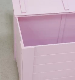 Coffre de rangement en pin 77 x 40 x 50 cm (Rose)