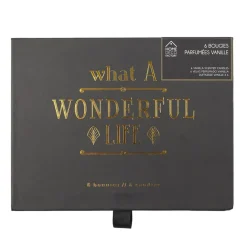 Coffret 6 bougies à la vanille "A wonderful life" (Noir)