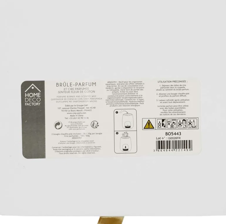 Coffret brûle parfum avec cire parfumée senteur fleur de ceriser