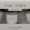 Coffret de 3 bougies avec pots en verre Fragrance (Senteur ambre)