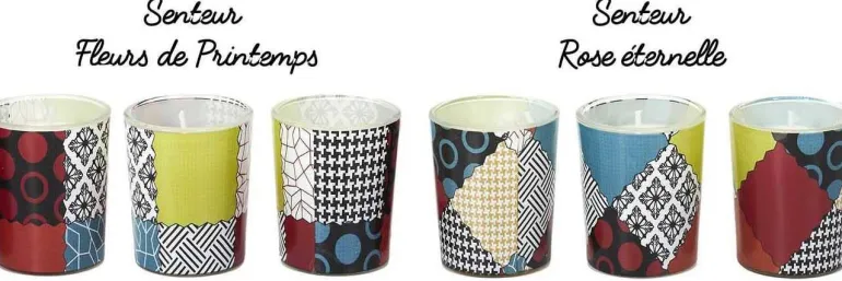 Coffret de 6 bougies parfumées Patchwork