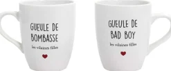 Coffret 2 mugs inscriptions humour
