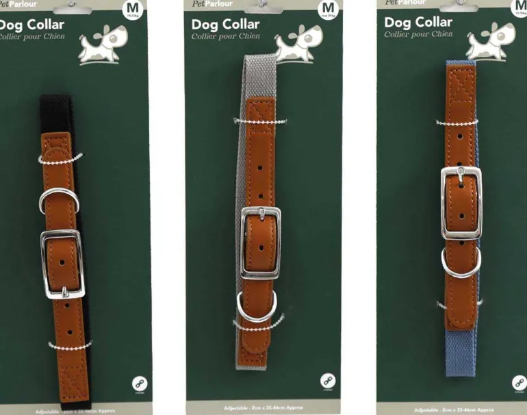 Collier en polyester pour chien (Lot de 3) (M - 46 cm)