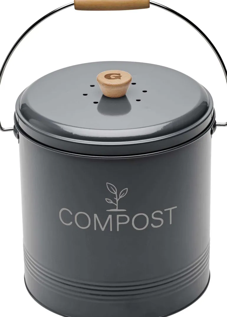 Composteur de cuisine en métal avec filtre et seau en platique (8 litres)