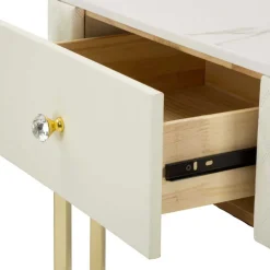 Console d'angle effet matelassé Sharon 84.5 x 60 x 77 cm