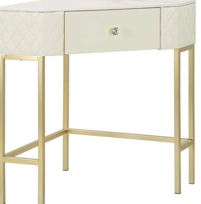 Console d'angle effet matelassé Sharon 84.5 x 60 x 77 cm