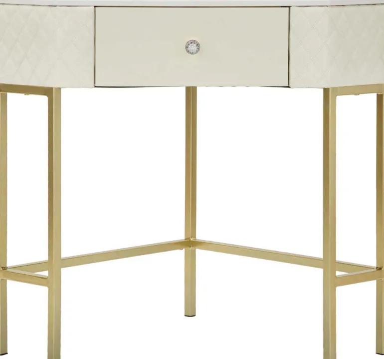 Console d'angle effet matelassé Sharon 84.5 x 60 x 77 cm