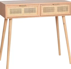 Console en MDF et rotin tressé Roro