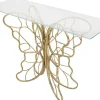 Console en métal doré Butterfly 110 x 40 x 76 cm