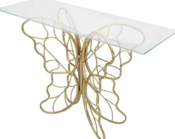 Console en métal doré Butterfly 110 x 40 x 76 cm