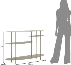 Console en métal Saturn 118 x 34 x 82 cm (Gris)