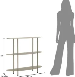 Console en métal Saturn 90 x 28 x 81 cm (Gris)