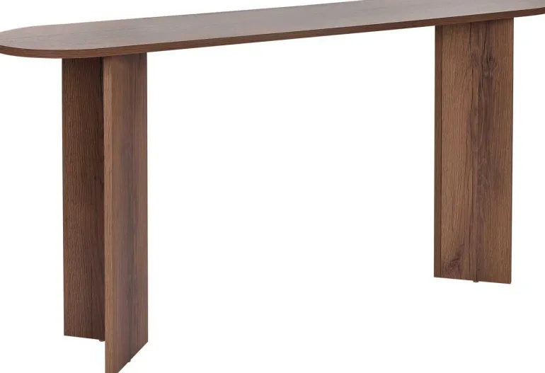 Console moderne en aggloméré Sira (Noyer vieilli)