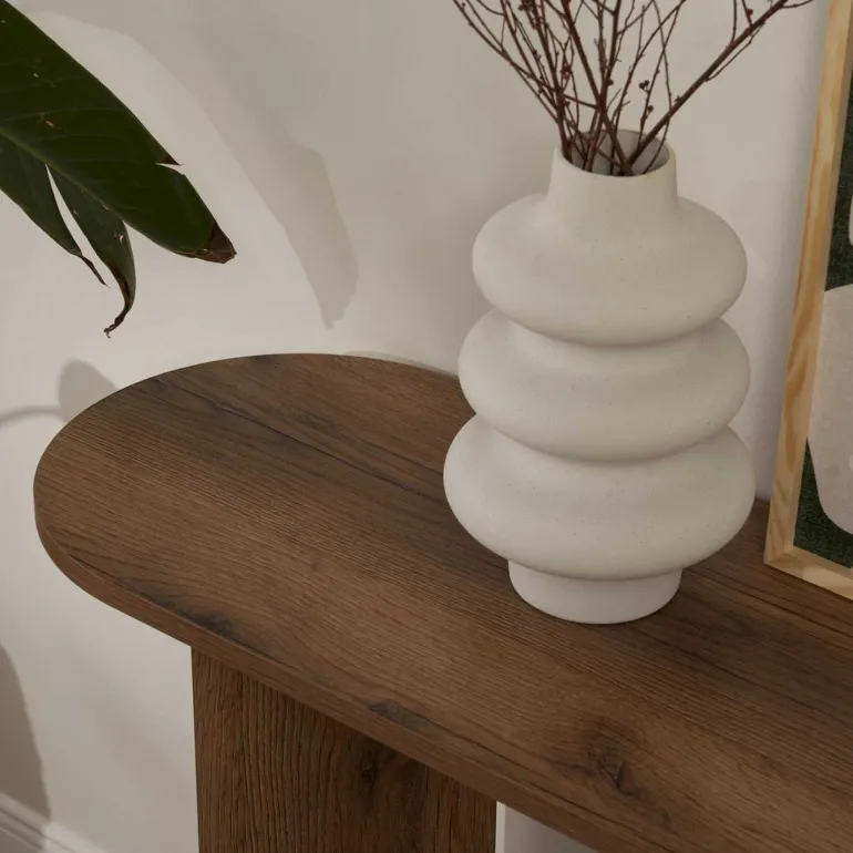 Console moderne en aggloméré Sira (Noyer vieilli)
