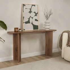 Console moderne en aggloméré Sira (Noyer vieilli)