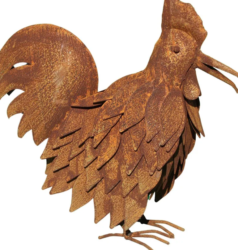 Coq en fer forgé rouillé