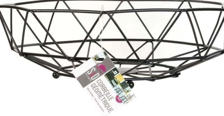 Corbeille filaire géométrique 26 cm (Noir)