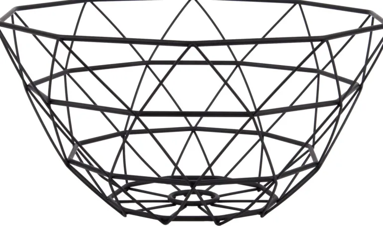 Corbeille à fruits en métal filaire Diamond 30 cm (Noir)