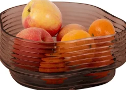 Corbeille à fruits en verre 22 x 11 cm Wave (Chocolat)
