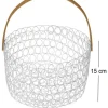Corbeille à fruits ronde fil métallique 24 cm (Blanc)