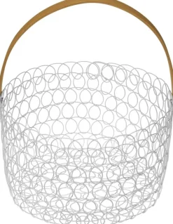Corbeille à fruits ronde fil métallique 24 cm (Blanc)