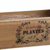 Corbeille rectangulaire en bois teinté Le jardin des plantes