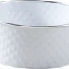 Corbeille ronde en métal laqué blanc