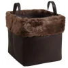 Corbeilles de rangement carrées avec fourrure synthétique (Lot de 3)