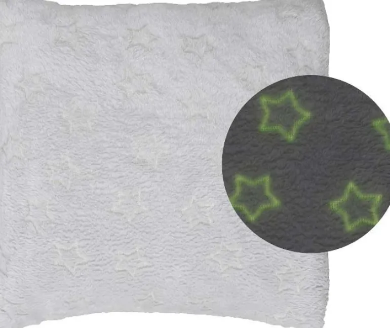 Coussin avec étoiles phosphorescentes 40 cm (Gris)