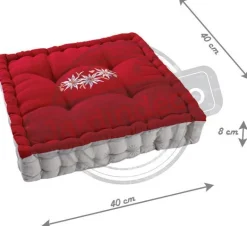 Coussin carré en coton et lin Edelweiss