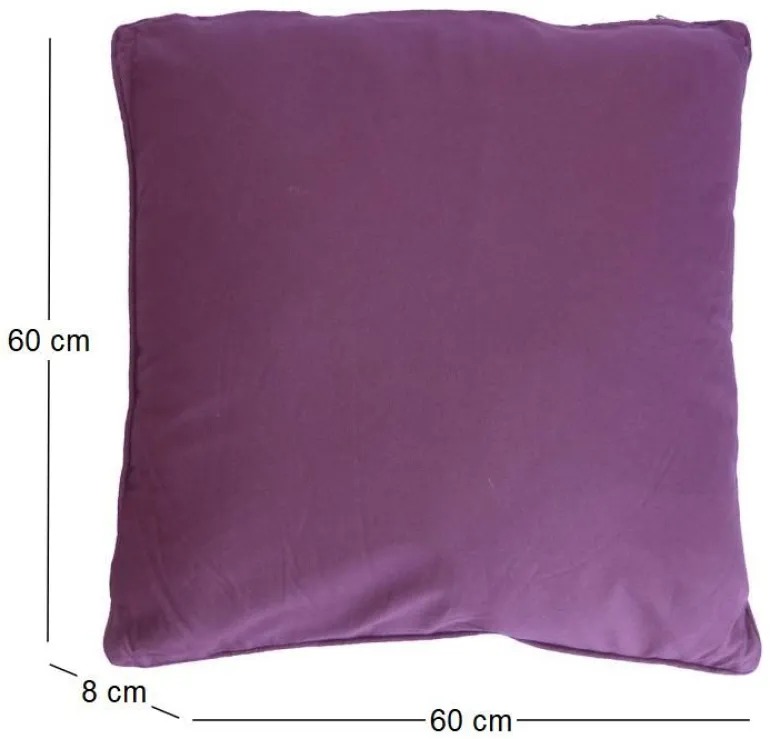Coussin carré pour dossier de canapé 60 cm (Aubergine)