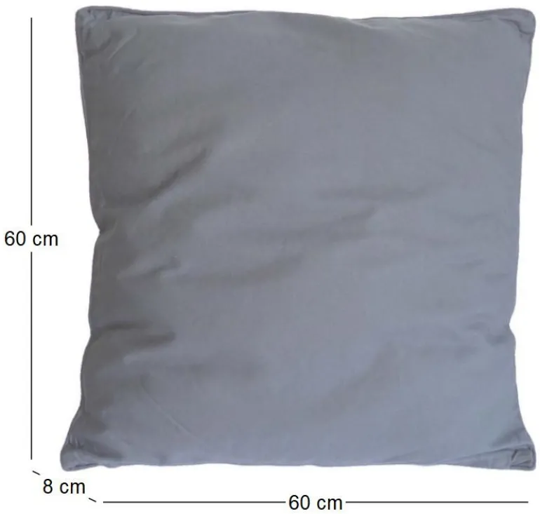 Coussin carré pour dossier de canapé 60 cm (Gris)