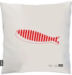 Coussin 100% coton 50 cm Poisson (Poisson rouge)