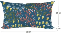 Coussin décoratif en tissu imprimé Eveil (50 x 30 cm)