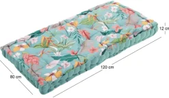 Coussin de palette en coton imprimé 120 x 80 cm (Angele)